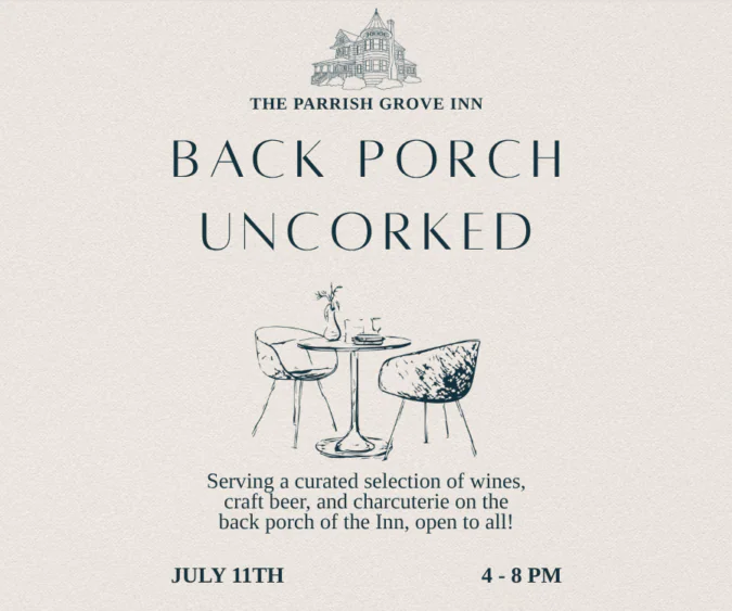 Back Porch Uncorked table and chairs graphic